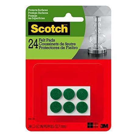 3M Scotch Self-Stick Felt Pads Sp852-Na, Green, .5 In X 0.0625 In. 7100085847